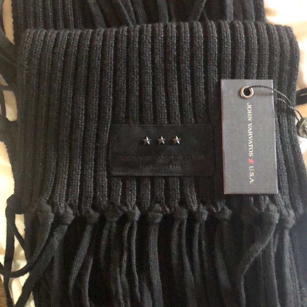 John Varvatos Ribbed Merino Wool Scarf